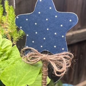 Blue Star Holiday Decor with Twine Bow